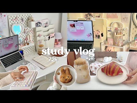 72 hour study vlog 🖇️🥐 very productive days, lots of coffee and stu(dying), life as a student, etc.