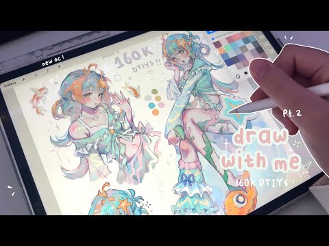 ⋆˚࿔ draw w/ me ✦ 160k dtiys pt.2 🍥 Procreate iPad