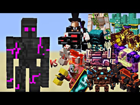 Minecraft: All Bosses vs 5X Obsidian Golems – EPIC Battle!