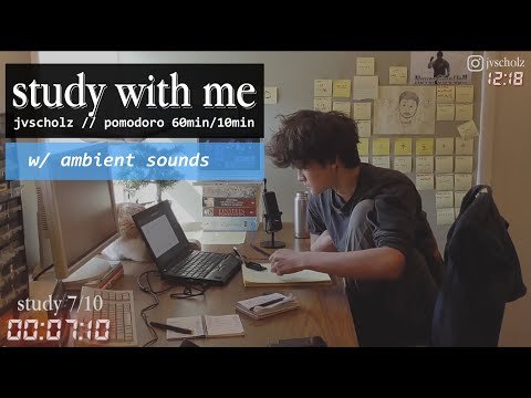 [ambient sounds] study with me live pomodoro 60min(1 hour)/10min