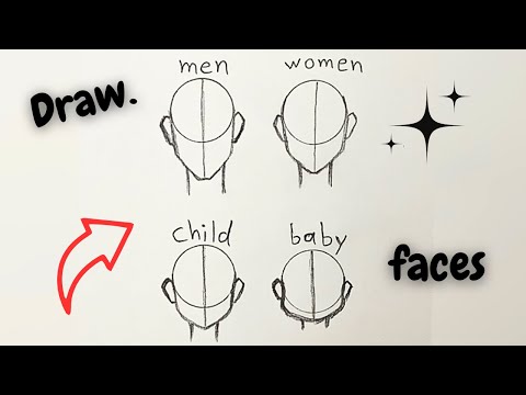 How to draw faces drawing head men women Child baby