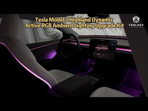 NEW Tesla Model 3 Highland Dynamic Active RGB Ambient Lighting installation tutorial#tesla