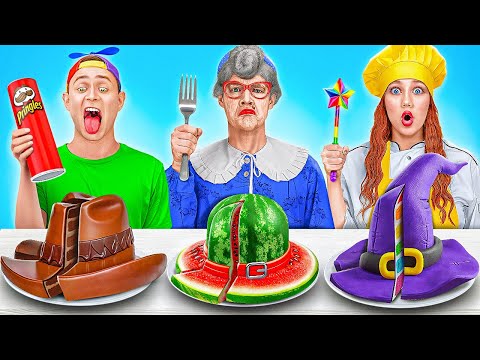 GRANNY vs. CHEF vs. ME 🔥 Ultimate Cooking Showdown! Create The Edible Masterpiece with 123 GO FOOD