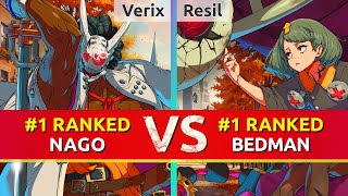 GGST ▰ Verix (#1 Ranked Nagoriyuki) vs Resil (#1 Ranked Bedman). High Level Gameplay