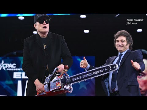 Elon Musk receives 'chainsaw for bureaucracy' at CPAC 2025 from president of Argentina Javier Milei