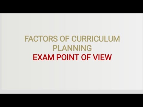 CURRICULUM PLANNING FACTORS/EXAM POINT OF VIEW #curriculum #curriculumplanningfactors