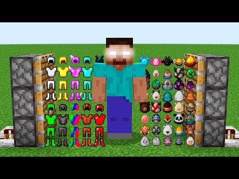 HEROBRINE + X100 ARMOR + NEW EGGS minecraft combined