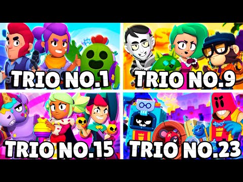 😳 Jugue *UNA* Partida Con ¡TODOS LOS TRIOS DE BRAWL STARS! ¿Cuál Es El Mejor? 😎