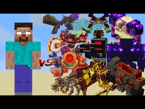 Minecraft Bosses vs Herobrine (Part 2) – EPIC Battle! Who Wins?