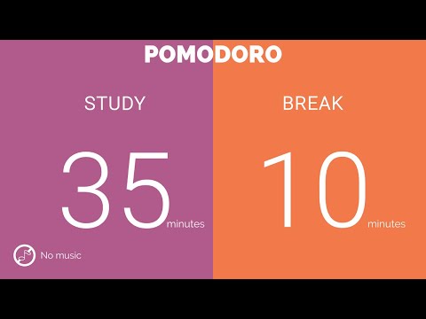 35 / 10  Pomodoro Timer || No music - Study for dreams - Deep focus - Study timer