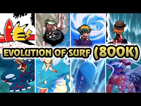 Evolution of Using Surf • Waterfall • Dive • Whirlpool in Pokémon ⁴ᴷ (1996 - 2024)