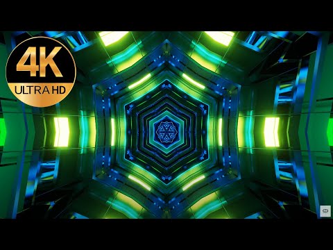 7 hour Tv 4k Meditation Metallic Multi color Relaxing Abstract Background Tunnel Video, screensaver