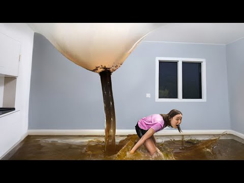 poop bubble flooded her kitchen..