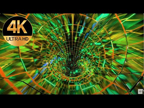 7 Hour 4K TV Abstract Relaxing Green Color Sci-Fi VJ Motion Video Background Neon Light  Loops