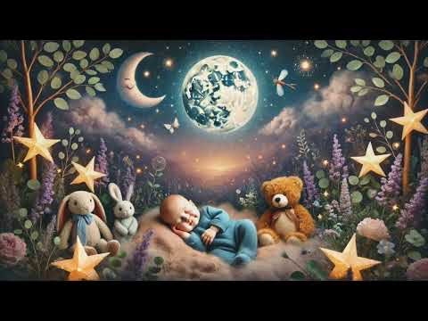 Moon & Stars Lullaby for Babies ❤️| Soothing Voice & Relaxing Sleep Music | Fall Asleep In 3 Minutes