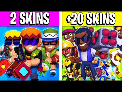 😕 ¡NECESITAN YA UNA SKIN! - LOS BRAWLERS CON MENOS Y MÁS SKINS DE TODO BRAWL STARS