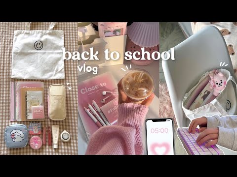 Back to school vlog 🎀📓5am morning routine, studying at café, organizing pencils, lots of coffee