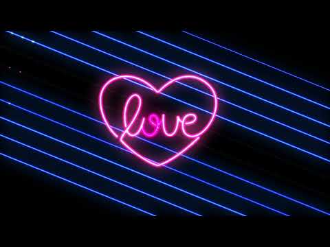 Love Heart Neon Light Club Motion Video Background || Glowing Romantic Abstract Background Visual