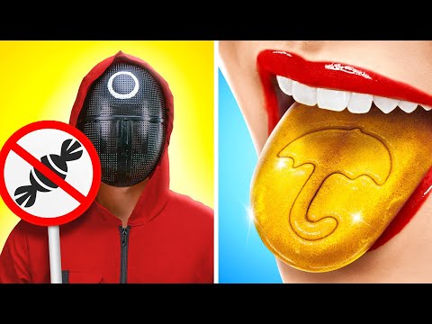 HOW TO SNEAK FOOD IN SQUID GAMES 🦑🍔 Creative & Funny Tricks to Outsmart the Guards by 123 GO FOOD