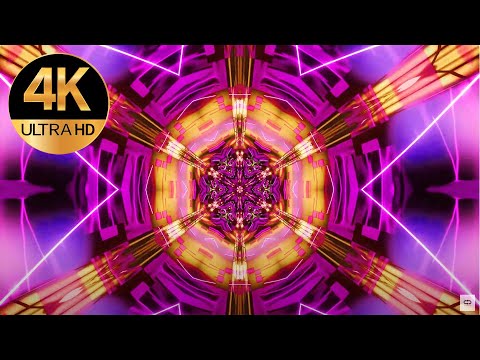 8 Hour 4K Abstract Relaxing Metallic Color Sci-Fi VJ Motion Video Background Neon Light  Loops