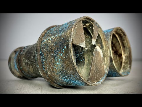 99 years old Antique Rusty Gold Binoculars Restoration