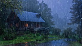 Gentle Night RAIN - Rain Sounds For Sleeping - Thunderstorm Sounds, STUDY, White noise, Relax, ASMR