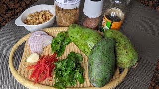 How to Make Best Green Mango Salad - Thai Style...🤤!! Kerabu Mangga // Thailand Street Food