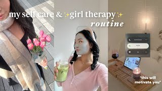 MY SELF CARE ROUTINE: girl therapy hacks, hair & skincare, everything shower, pilates, & journaling!