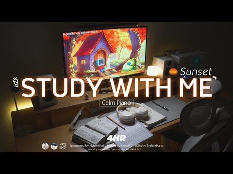 4-HOUR STUDY WITH ME | Calm Piano 🎹 | HyperWork Airy, Is the best chair under $150 ? Pomodoro 50-10