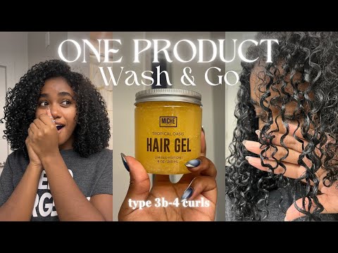 ONE Product Wash & Go | Trying MICHE's Viral Hair Gel On My Low Porosity Curls