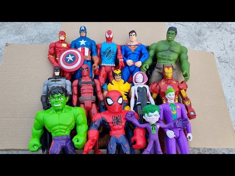 VENOM VS SPIDERMAN VS HULK VS IRONMAN VS CAPTAIN AMERICA VS SUPERMAN SUPERHERO AVENGERS UNBOXING