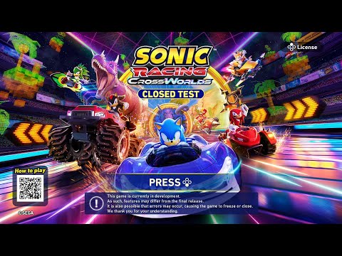 Sonic Racing Crossworlds: Closed Test Menu Screen!