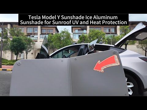 NEW Tesla Model Y Sunshade Ice Aluminum Sunshade for Sunroof UV and Heat Protection #tesla #modely