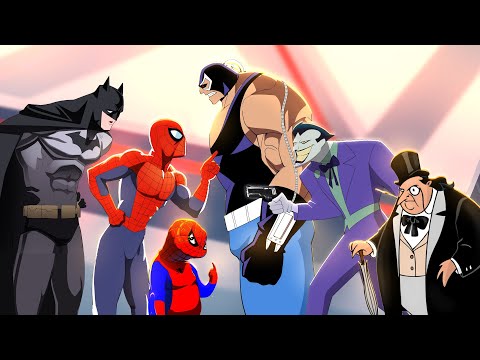 Batman & Spider Society, spooderman React to How Spiderman Would DESTROY BATMAN VILLAINS!