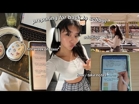 STUDY VLOG | preparing for back to school: first week of classes, how to take notes & cafe studying