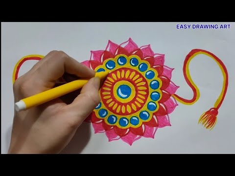 how to make easy handmade rakhi drawing | how to make raksha bandhan greeting card drawing