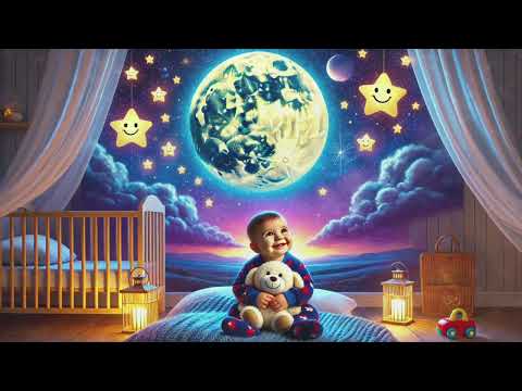 Moon & Stars Lullaby for Babies | Soothing Voice & Relaxing Sleep Music - Fall Asleep In 3 Minutes