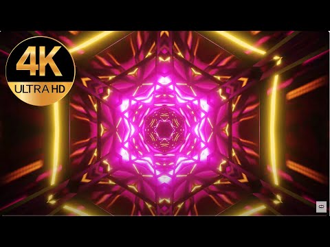 7 hour 4k VJ loop Flashing Metallic Multi color Relaxing Abstract background Video neon tunnel