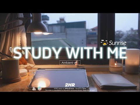 2-HOUR STUDY WITH ME | Ambient ver.🌿, Rain sound🌧️| Pomodoro 50-10 | Sunrise, Spring 2025 🌸