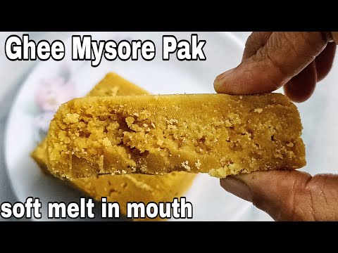 Ghee Mysore Pak Recipe | Soft Melt in Mouth Mysore Pak | Diwali Sweet Recipe | 3 ingredient Sweet