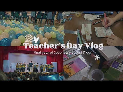 Teacher's Day Vlog | writing cards, gifts, painting + TDay School celebration 🍾🎊