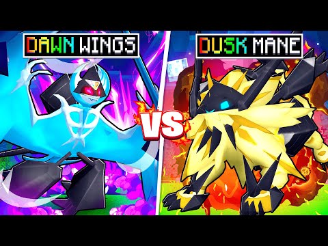 DAWN WINGS Vs DUSK MANE NECROZMA In Minecraft PIXELMON!