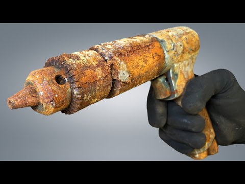 Extremely Rusty Antique Metal Drill Restoration Video