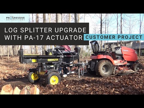 Log Splitter with PA-17 linear actuator | PROGRESSIVE AUTOMATIONS