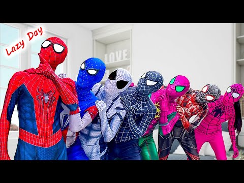 A Lazy Day of Red Spider-Man || Funny Story About Spider-Man's Bros ( Comedy Video ) - Life Hero