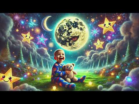 Moon & Stars Lullaby for Babies ❤️| Soothing Voice & Relaxing Sleep Music | Fall Asleep In 3 Minutes