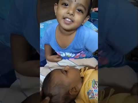 చెల్లికి దిష్టి తీస్తా అమ్మా #sisterhood #bigsis #toddler #cutebaby #viral #trending #ytshorts