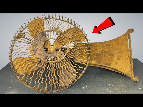 Very Antique Rusty German Oil Fan Restoration Process Video