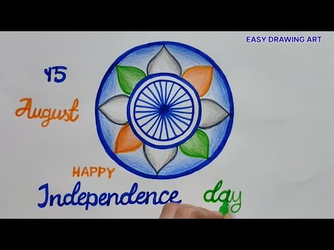 how to make independence day poster drawing | 15 august independence day special drawing video