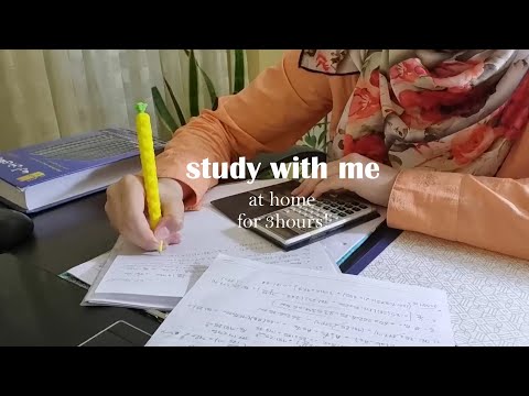 Study with me for 3 hours 📝|NO music /Background Noise |AT home 🏡